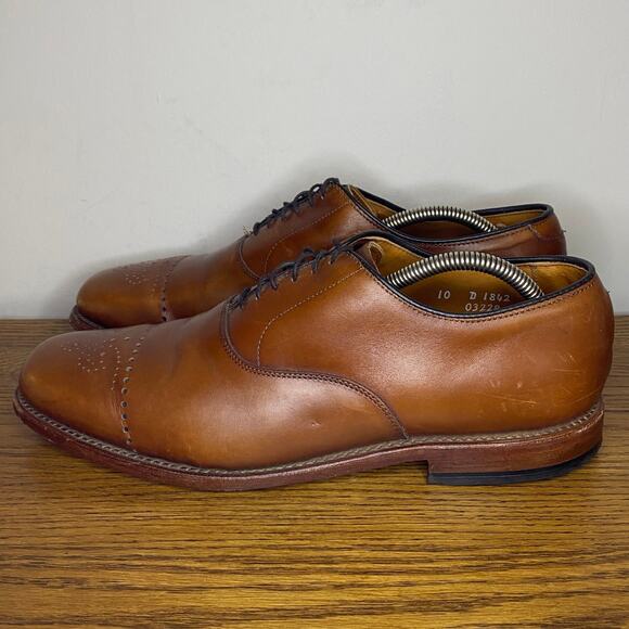 Allen Edmonds Shoes Dryden Chestnut Brown Leather Dress Oxfords Mens Size 10 D - Picture 3 of 7